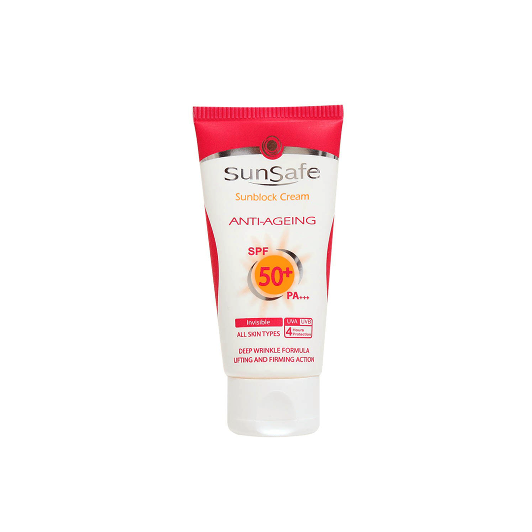 کرم ضد آفتاب +SPF 50 ضد چروک بدون رنگ سان سیف 2